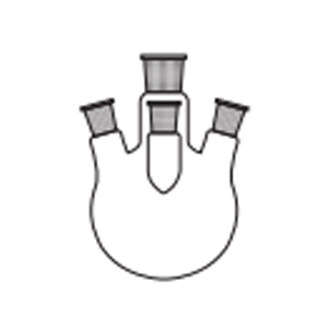 5496 Flasks, Round Bottom, Four Necks, Centre and Three Angled Side Necks with Interchangeable Joint