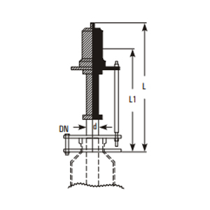 Chuck and seal assembly dimensions (L, L1, DN, d)
