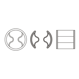 Pall Rings – top view, cross-sections and side elevation (column packing)