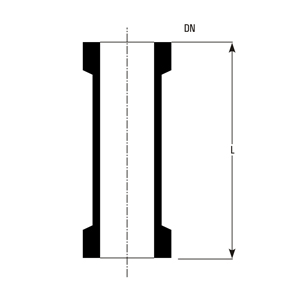 Pipe section dimensions (DN and L)