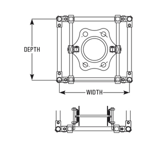 Structure dimensions – depth and width of support structure