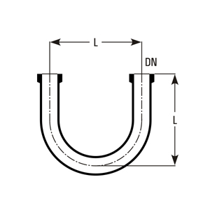 U bend dimensions (DN, L)