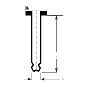 Gas sparger dimensions DN, L, d