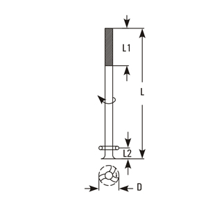 Vortex stirrer dimensions (L, L1, L2, d, D)
